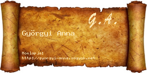 Györgyi Anna névjegykártya